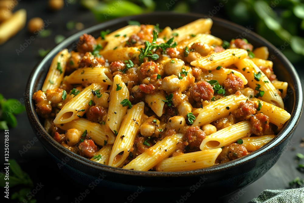 Hearty Penne Pasta Dish With Sauces Hearty Penne Pasta Dish With Sauces