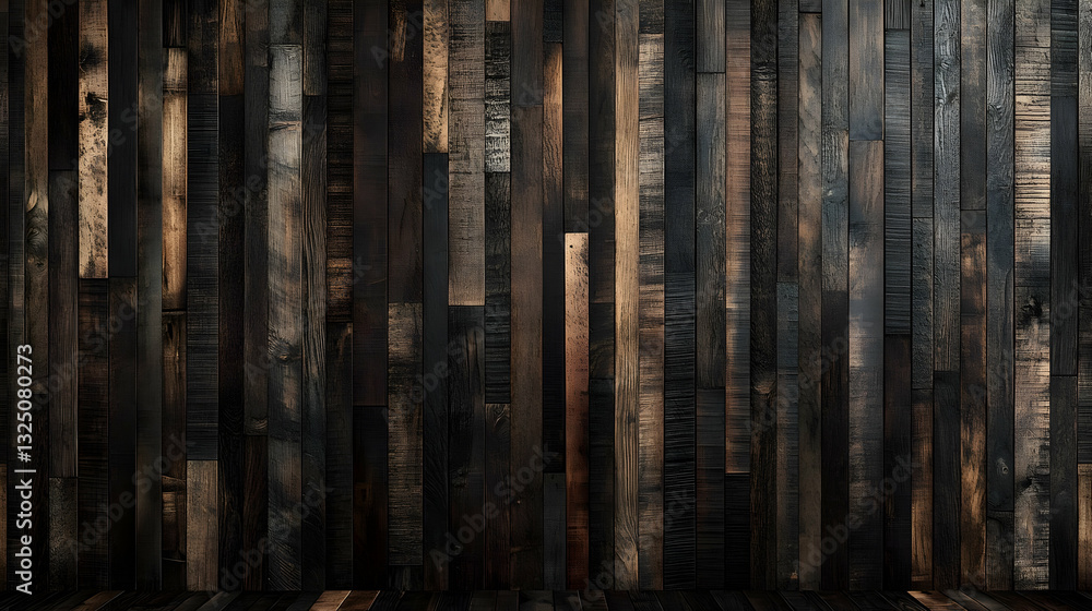 Fototapeta premium Dark Wooden Wall Panels Background