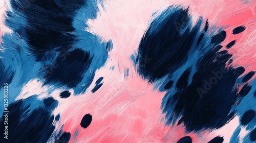 Abstract brush strokes in navy blue and soft pink creating a dynamic textured pattern