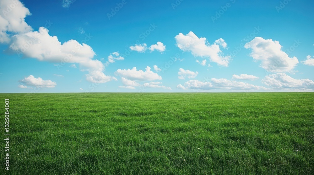 A beautiful day featuring blue sky and green grassy field A beautiful day featuring blue sky and green grassy field