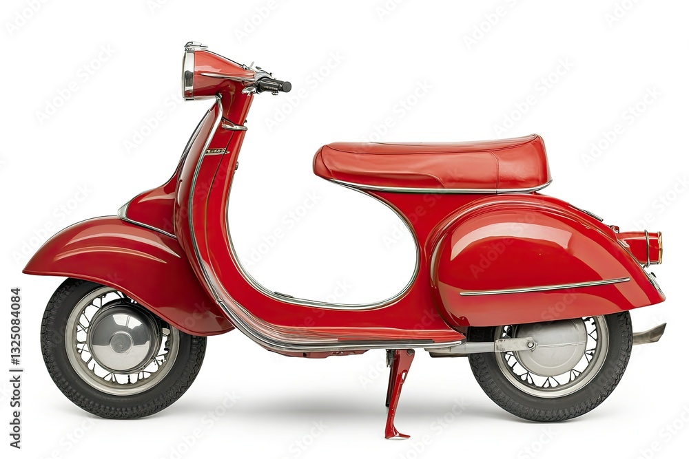 Obraz premium Classic Red Scooter Profile