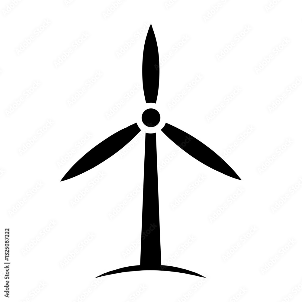 Wind turbine, renewable energy icon Wind turbine, renewable energy icon