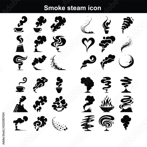 Aromas vaporize icons. Smells vector line icon set, hot aroma, stink or cooking steam symbols, smelling Coffee icon Smoke vector icon