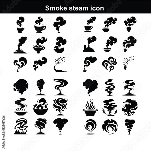 Aromas vaporize icons. Smells vector line icon set, hot aroma, stink or cooking steam symbols, smelling Coffee icon Smoke vector icon