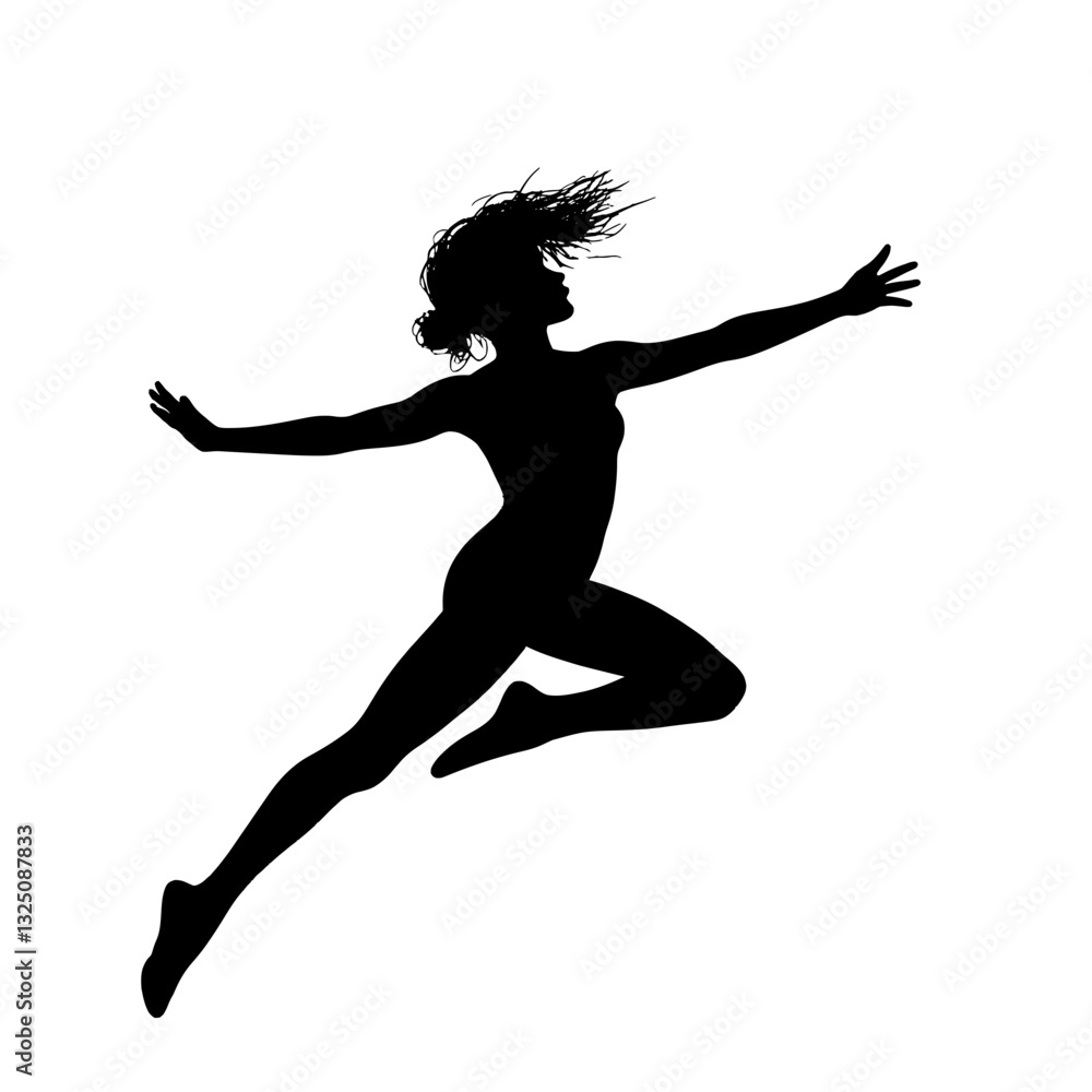 Artistic Freedom: An Abstract Interpretation of a Rhythmic Gymnast in Silhouette Mid-Flight Artistic Freedom: An Abstract Interpretation of a Rhythmic Gymnast in Silhouette Mid-Flight