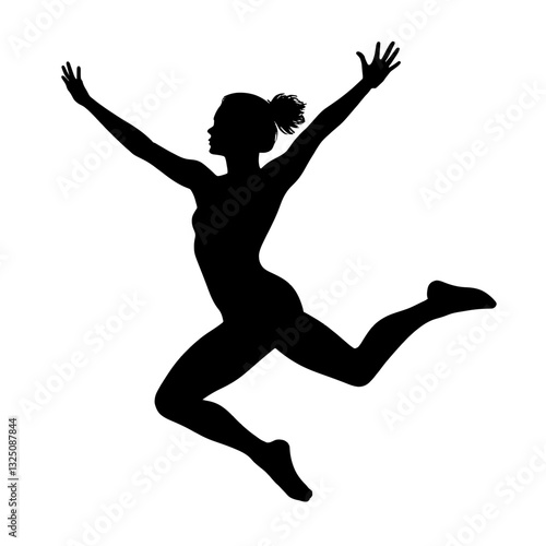 Artistic Freedom: An Abstract Interpretation of a Rhythmic Gymnast in Silhouette Mid-Flight