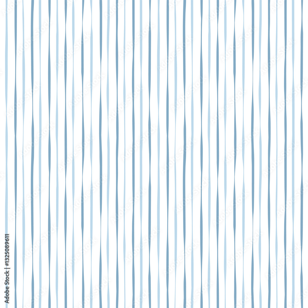 Obraz premium Blue stripes seamless pattern. Cute graphic lines vector print. Watercolor sea stripes background