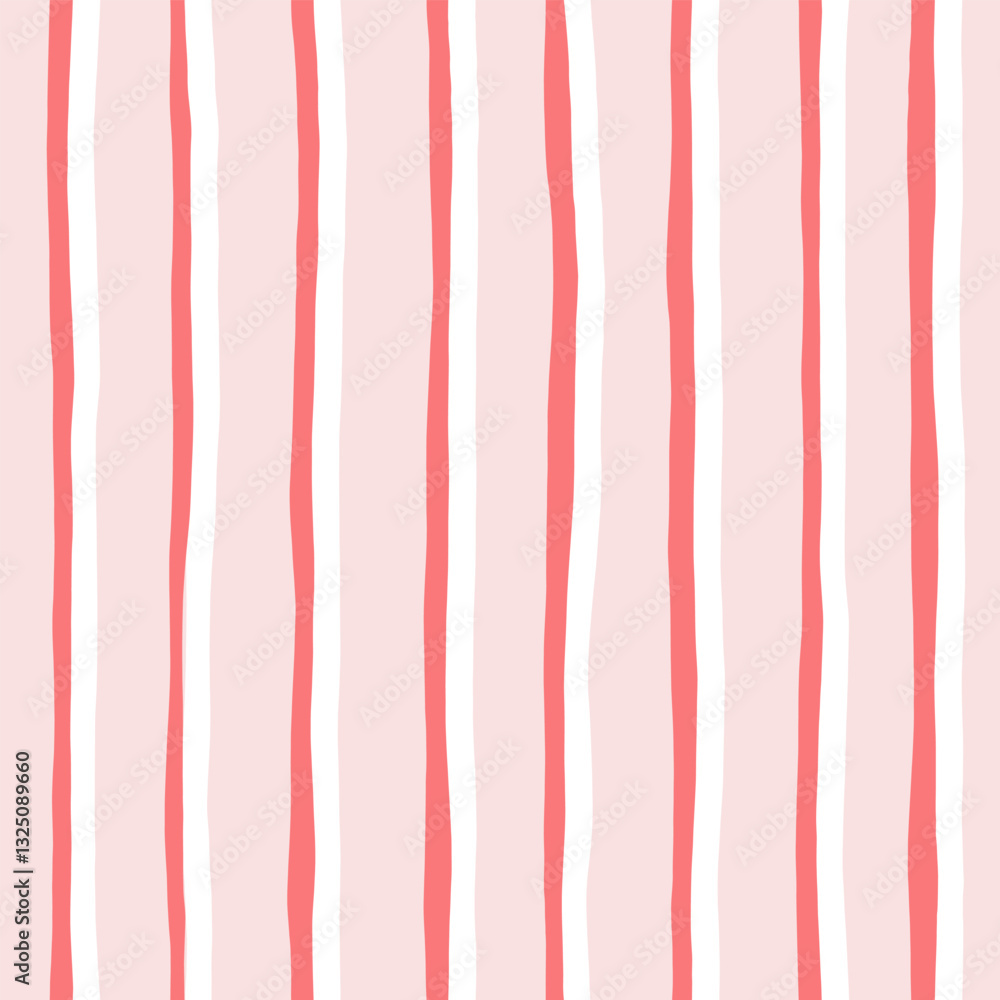 Pink striped pattern, girly stripe seamless background, cute pastel wavy lines. Vector stripes, baby hand draw doodle lines backdrop Pink striped pattern, girly stripe seamless background, cute pastel wavy lines. Vector stripes, baby hand draw doodle lines backdrop