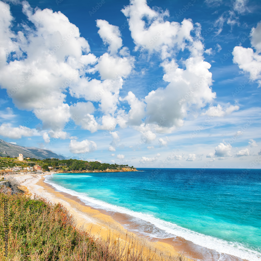 Spectacular seascape of Guidaloca Beach near Castellammare del Golfo.