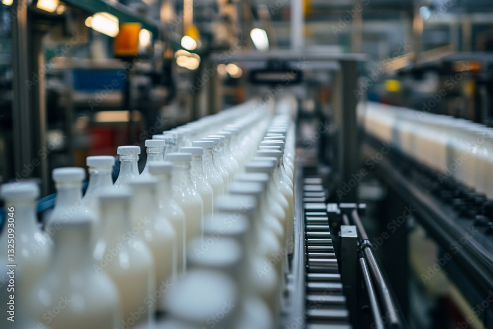 Empty bottles on the production line Empty bottles on the production line