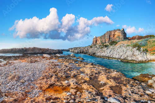 Spectacular seascape of Isolidda Beach near San Vito cape.