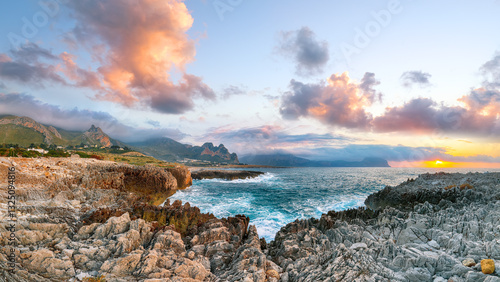 Superb seascape of Isolidda Beach near San Vito cape.