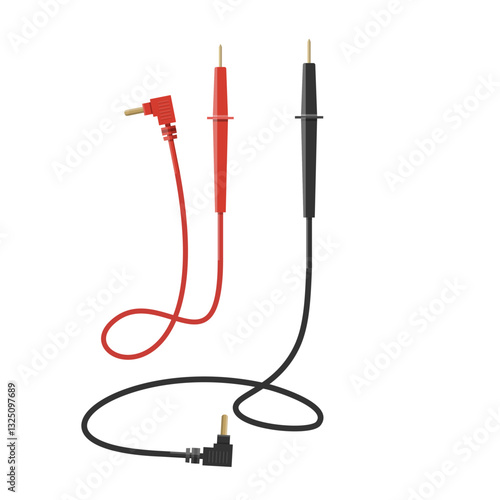 Multimeter test leads. Electrical test probe with wire and plug