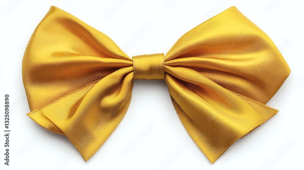 A luxurious golden satin bow with a glossy texture and beautifully curved ribbons. Flawless Symmetry, Representing Celebration and Elegance 3D. Christmas and New Year holiday decoration. A luxurious golden satin bow with a glossy texture and beautifully curved ribbons. Flawless Symmetry, Representing Celebration and Elegance 3D. Christmas and New Year holiday decoration.