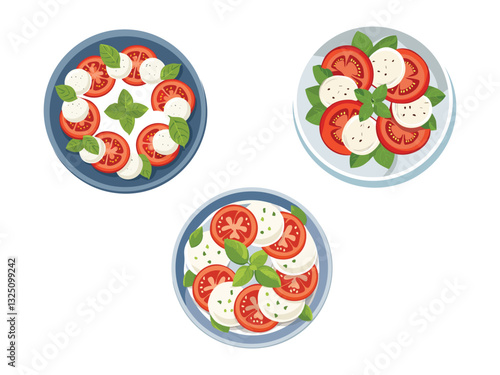vector illustration of an Italian Caprese Salad