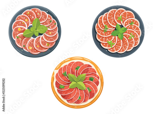 vector illustration of an Italian Carpaccio