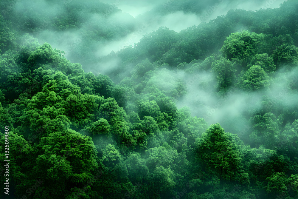 Misty Green Forest Background Image Misty Green Forest Background Image