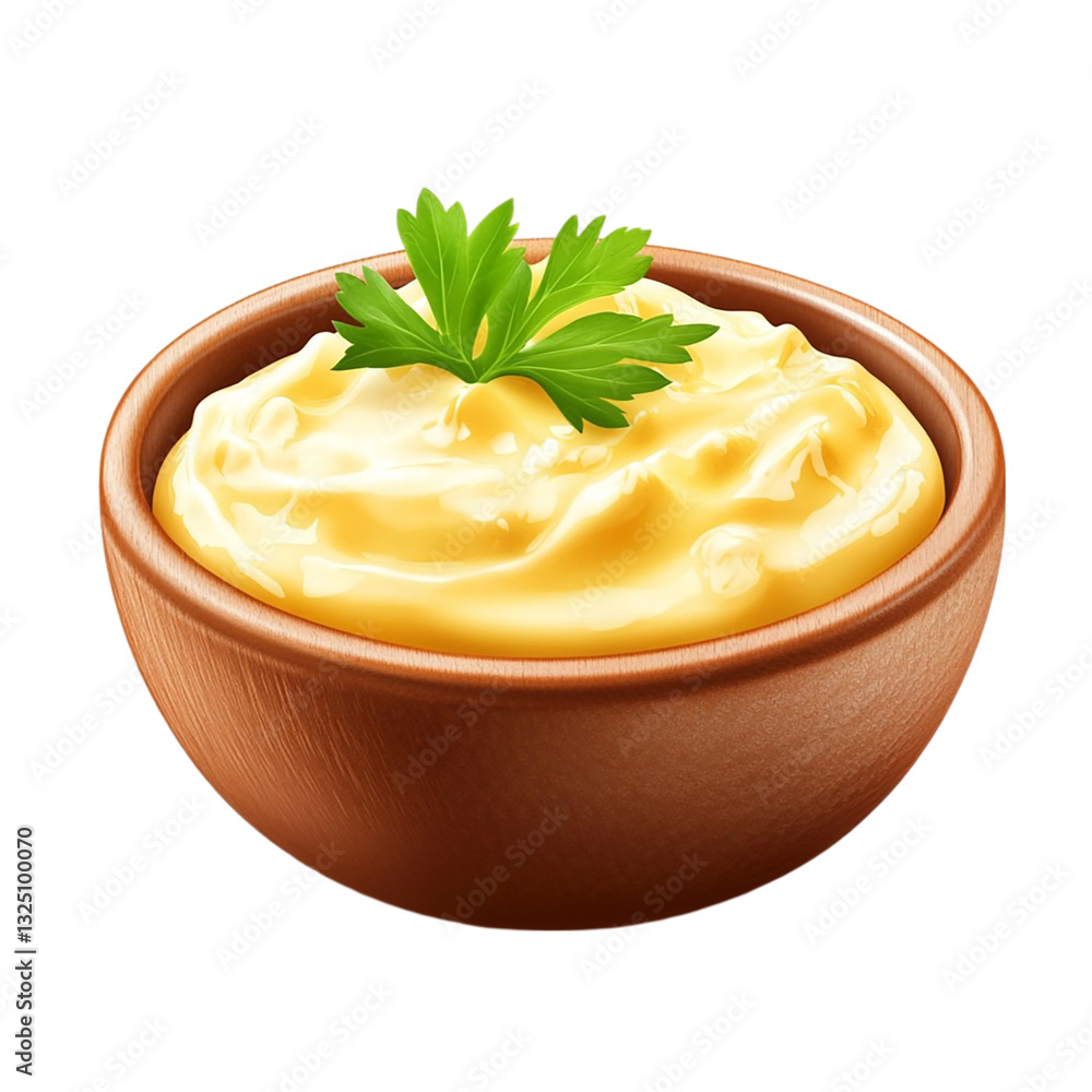 Creamy Mashed Potatoes in Bowl isolated on transparent background Creamy Mashed Potatoes in Bowl isolated on transparent background