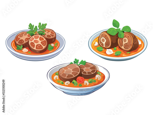 vector illustration of an Italian Ossobuco alla Milanese