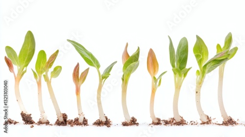 Wallpaper Mural Green young plant growing in soil sprout nature isolated on white background. Torontodigital.ca