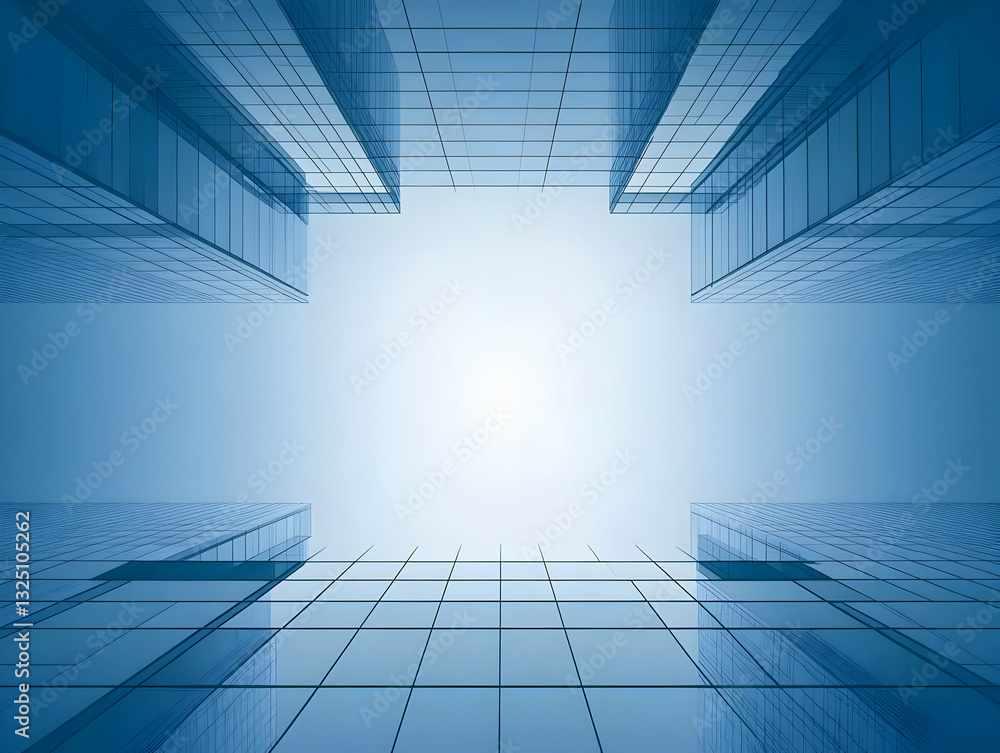 Fototapeta premium Modern Glass Building Abstract Background Illustration