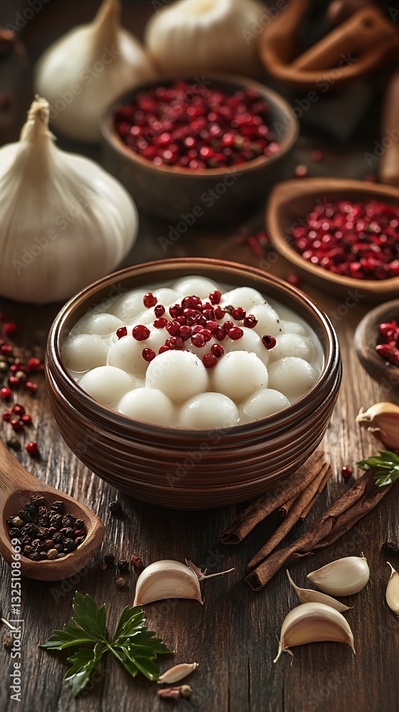 Food preparation on wood table background for eating Food preparation on wood table background for eating