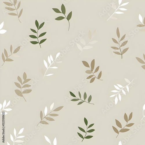 Elegant Beige Leaf Illustration Background