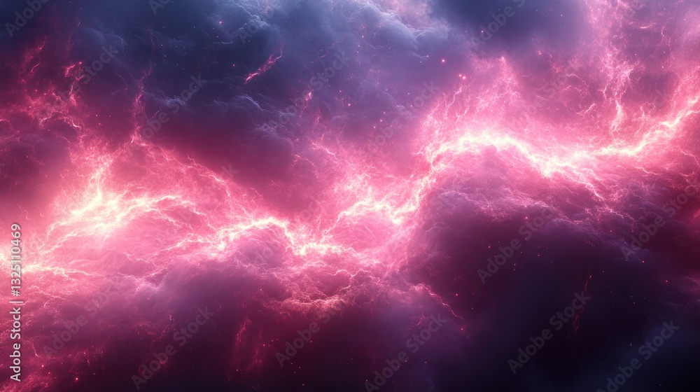 Obraz premium Powerful Stormy Lightning Energy Background