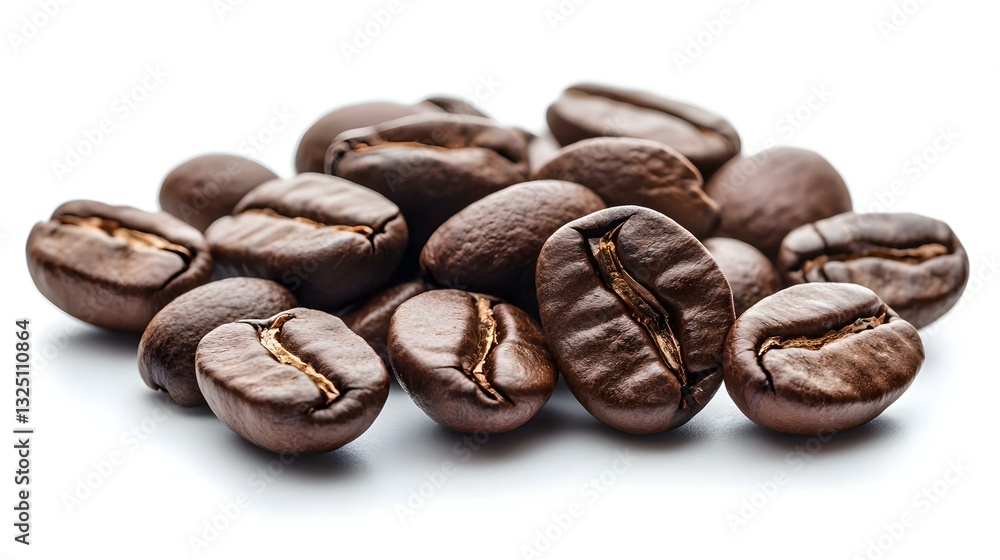 Roasted coffee beans isolated on white Roasted coffee beans isolated on white