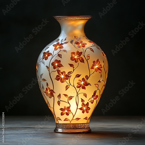 Glowing golden antique decor vase high resolution hd photo