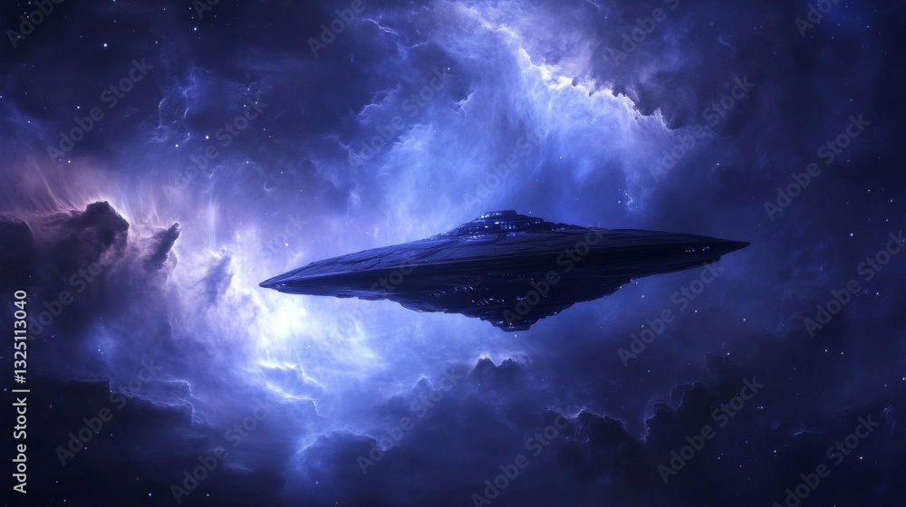 Mysterious Spaceship in a Cosmic Nebula Mysterious Spaceship in a Cosmic Nebula