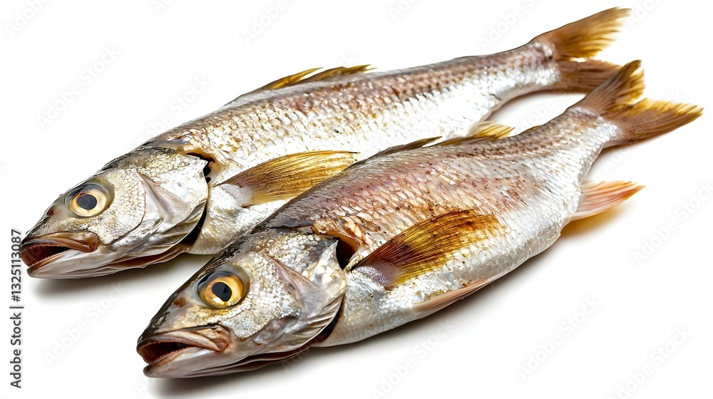 Fresh croaker fish isolated on white background Fresh croaker fish isolated on white background