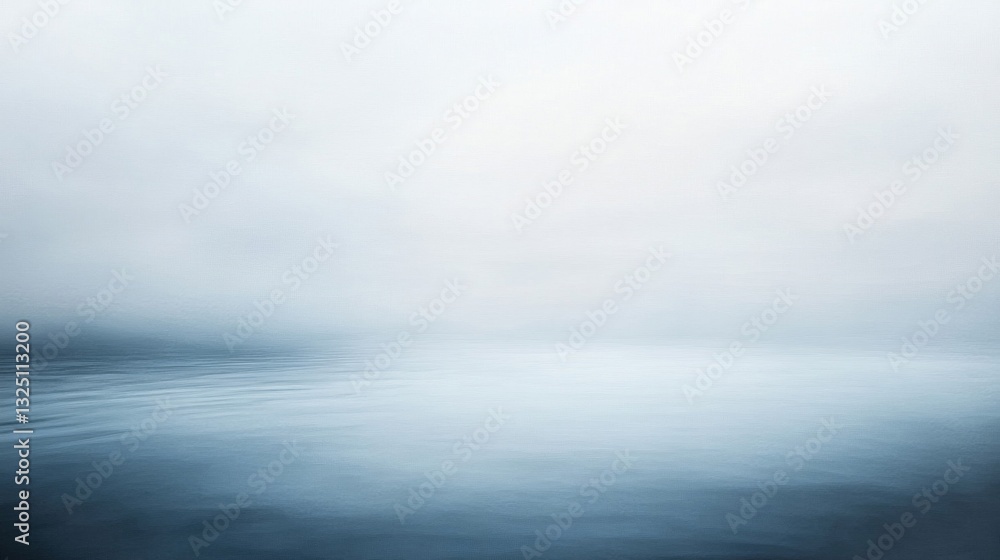 Fototapeta premium Serene Blue and Grey Fog Over Calm Water