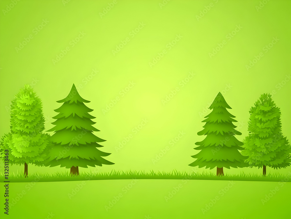 Obraz premium Green Nature Illustration Background