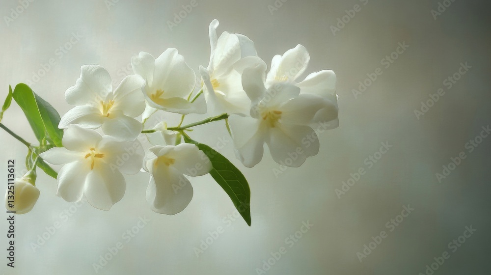 Obraz premium Delicate White Flowers Soft Light Close Up