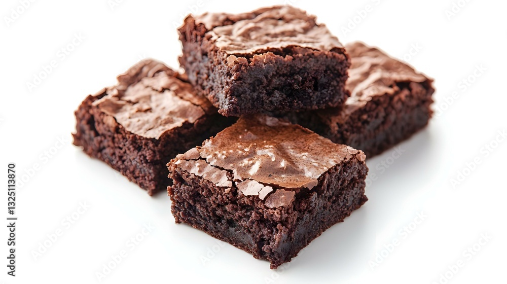 Double Chocolate Brownies Isolated on a White Double Chocolate Brownies Isolated on a White