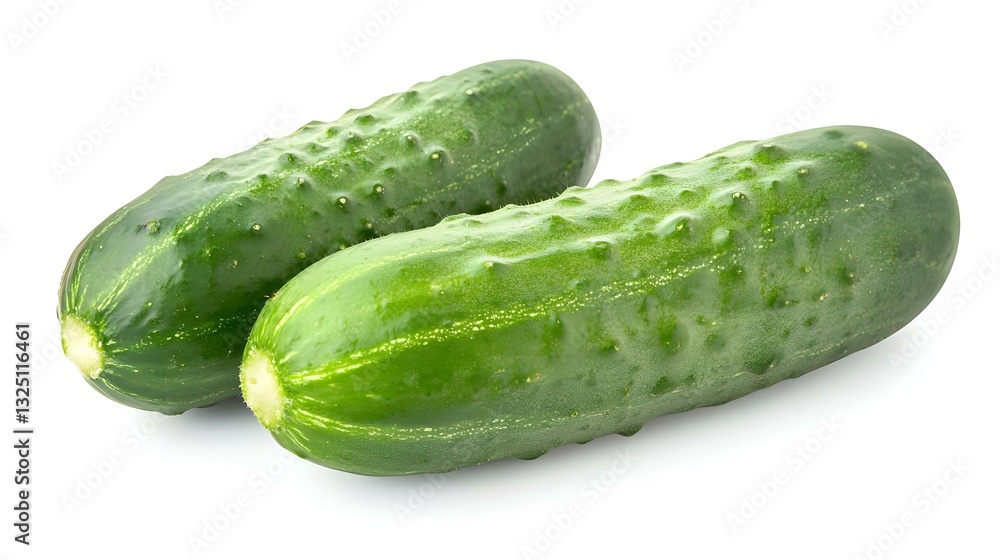 a group of three cucumbers on white background a group of three cucumbers on white background