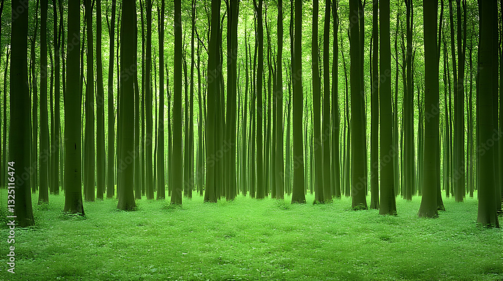 Fototapeta premium Lush Green Forest Background Image