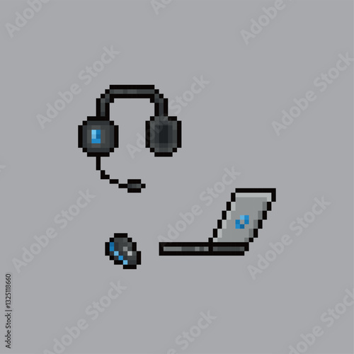 Player computer objects, pixel art