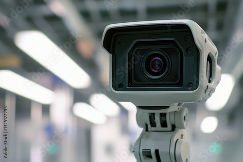 High resolution motion detection camera positioned in a modern setting