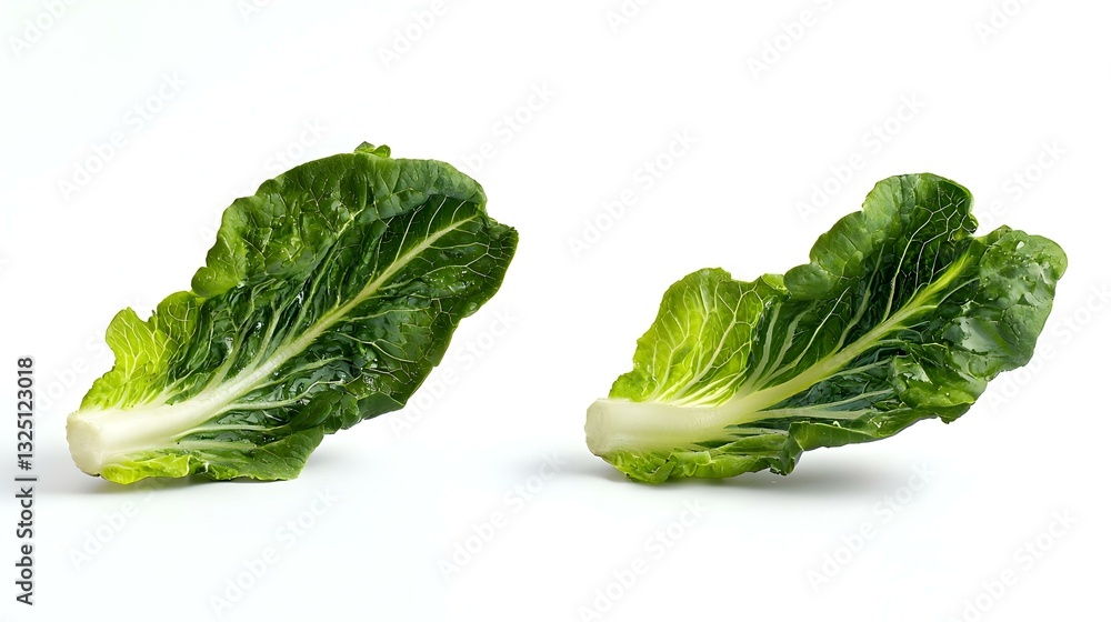 lettuce leaves isolated on white background lettuce leaves isolated on white background