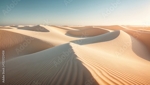 Fototapeta Naklejka Na Ścianę i Meble -  Sand dunes visible in the background against a white backdrop.