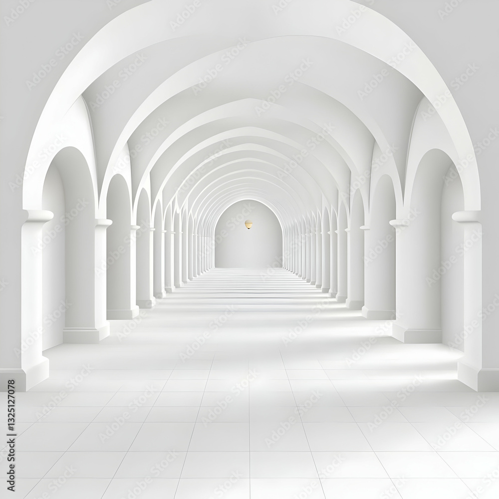 Fototapeta premium White Archway 3D Illustration Background
