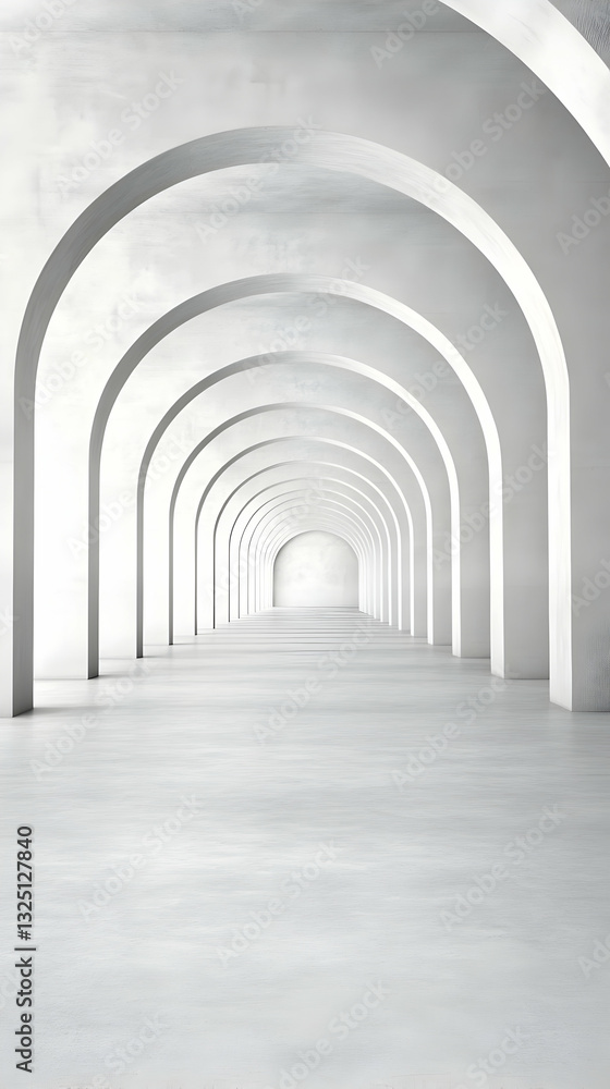 Abstract 3D Archway Background - Endless White Corridor Abstract 3D Archway Background - Endless White Corridor