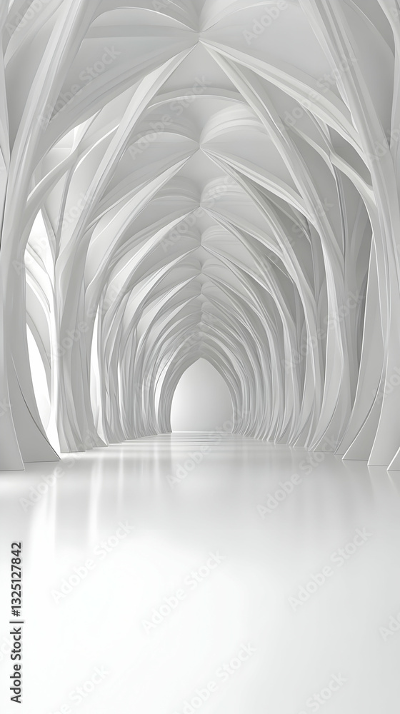 Fototapeta premium White Abstract 3D Architectural Background