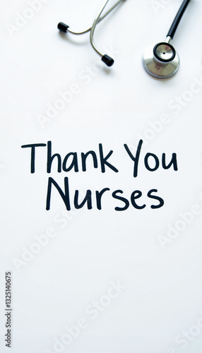 Thank You Nurses message with stethoscope graphic, appreciation theme