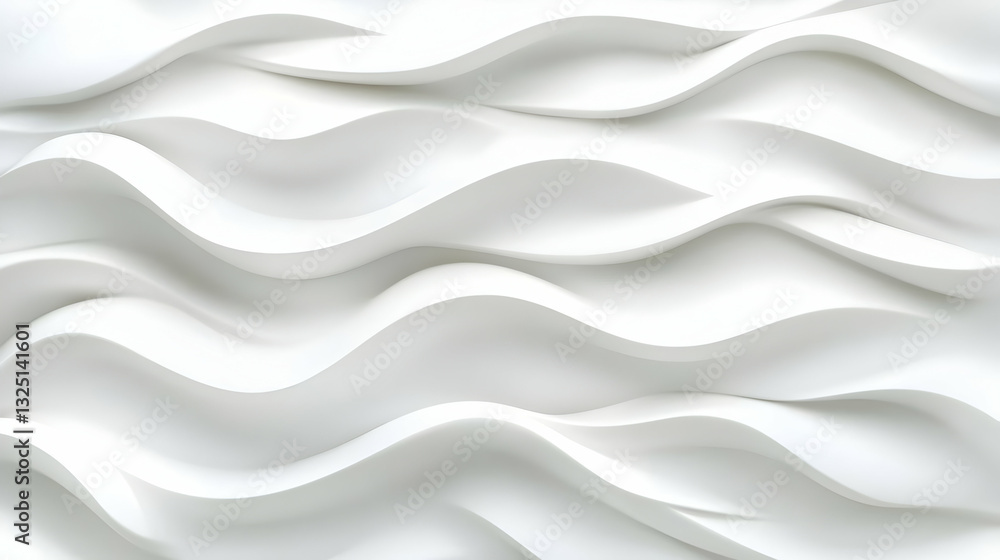 Obraz premium White Wave Abstract 3D Background Illustration