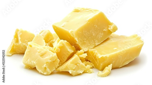 Ghee or clarified homemade butter on white