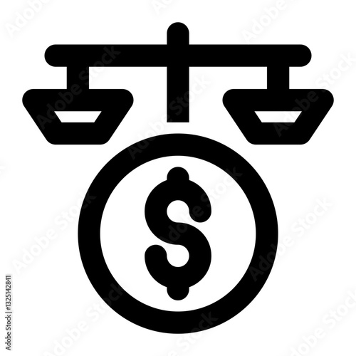 Equity, Balance, Economic of Scale Outline Icon
