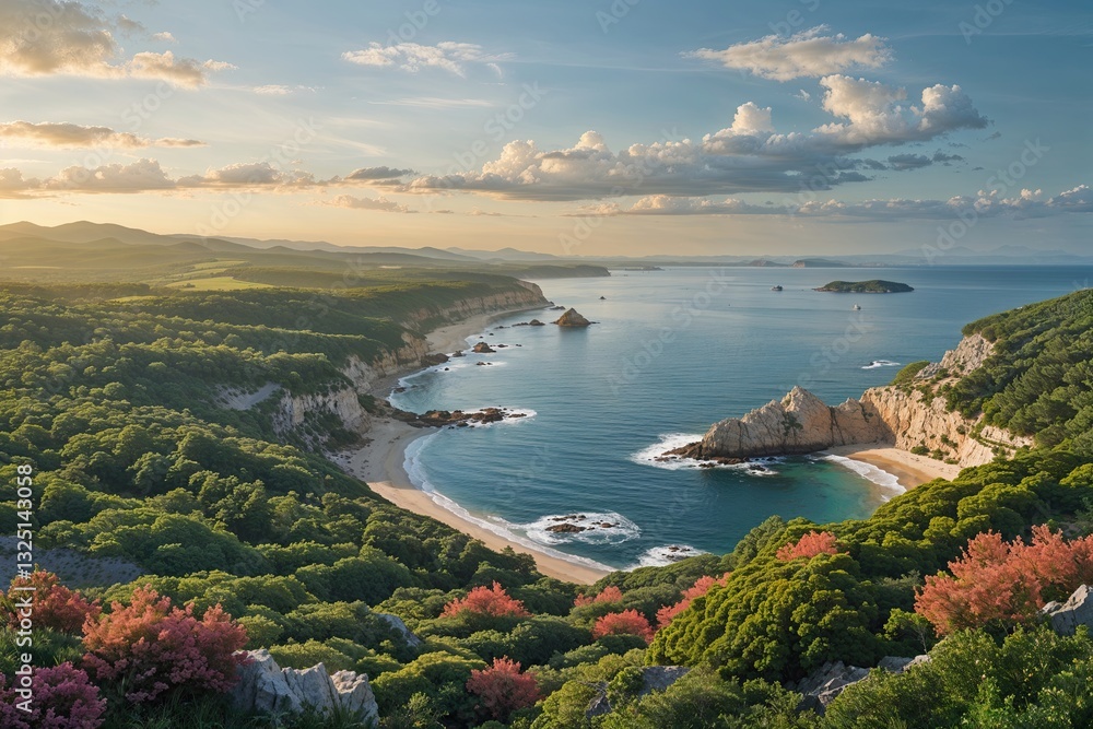 Obraz premium Coastal Sanctuary Blending Beautiful Views and Natural Resources
